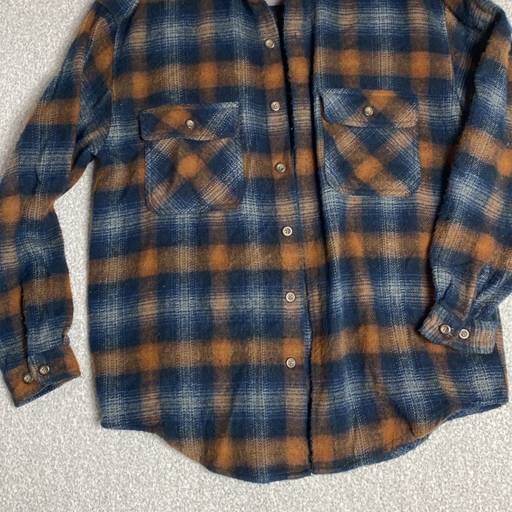 Structure Flannel Button Down S Thick Soft Woodsm… - image 4